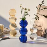 Vase bleu nordique en verre décoratif pour la maison_7