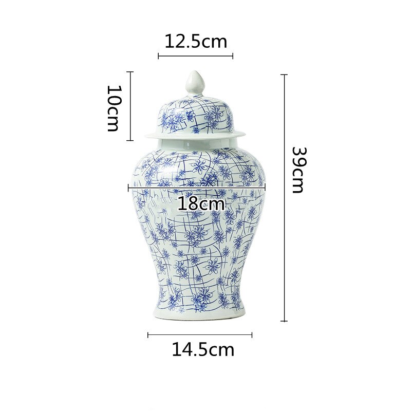 Vase bleu stylé en céramique chinoise_4