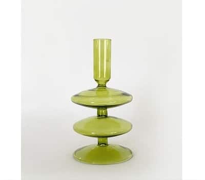 Vase bougeoirs coniques en verre 1m Verte