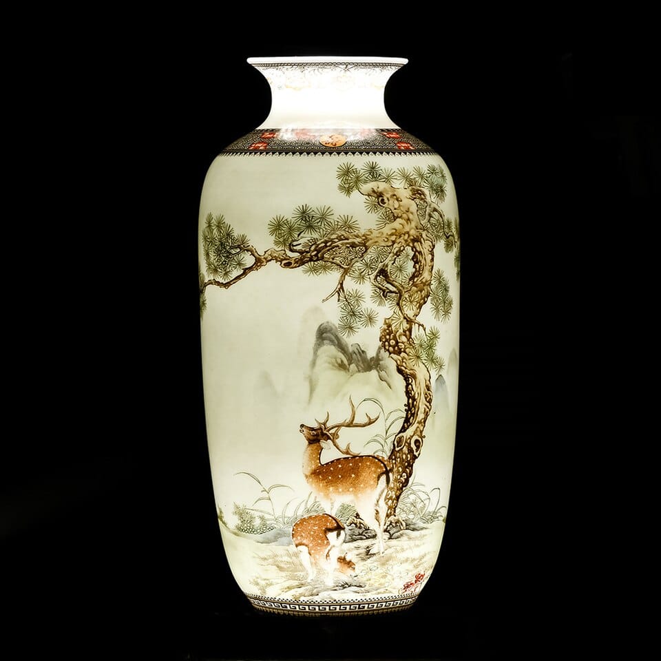 Vase chinois à motif d'animaux pour décoration de salon_4