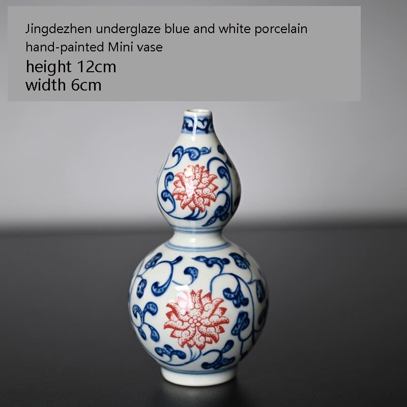 Vase chinois à motif fleur fait à main design unique IMAGE VARIATION A