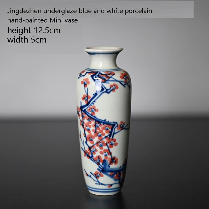 Vase chinois à motif fleur fait à main design unique IMAGE VARIATION F