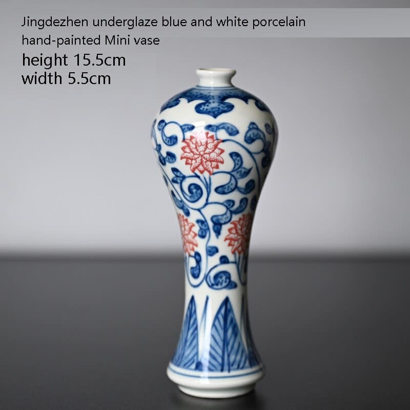 Vase chinois à motif fleur fait à main design unique IMAGE VARIATION H