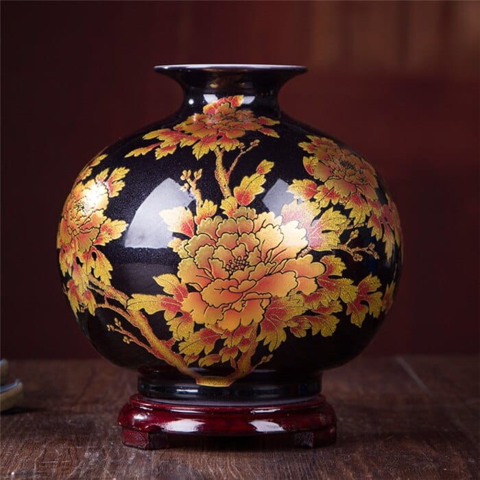 Vase chinois à pommes créatif en céramique Noir