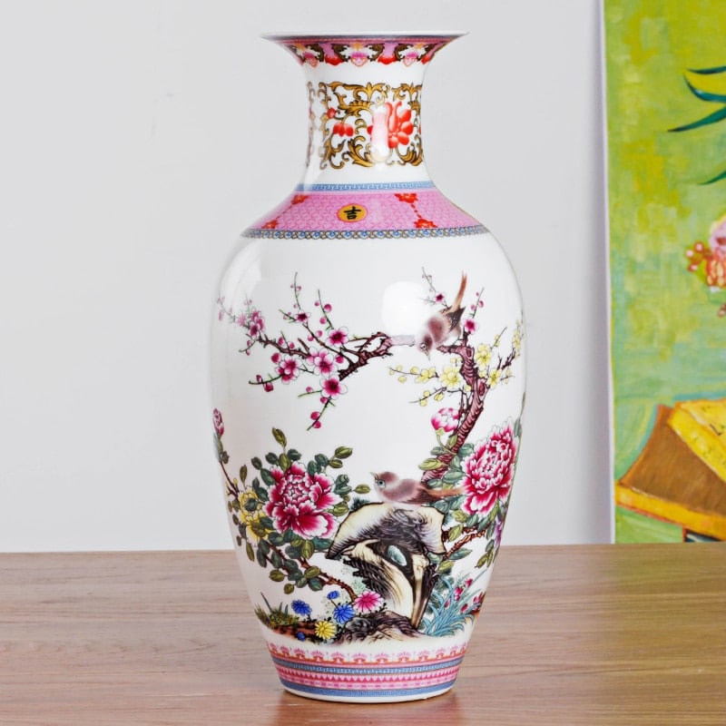 Vase chinois à surface lisse décoration de salon_1