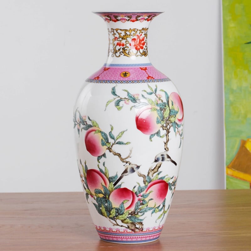 Vase chinois à surface lisse décoration de salon_10