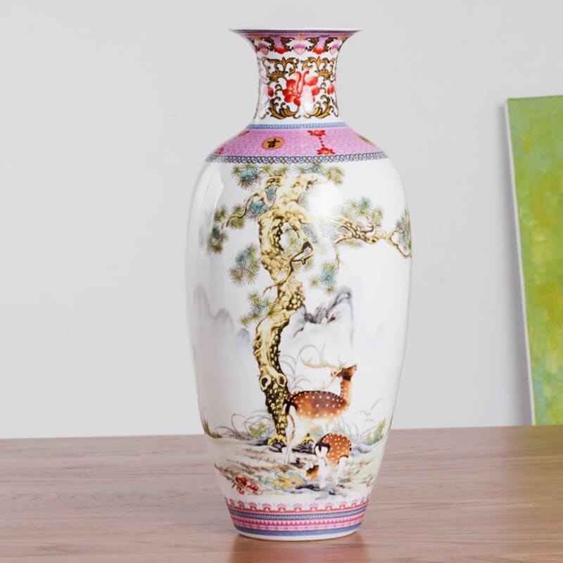 Vase chinois à surface lisse décoration de salon_7