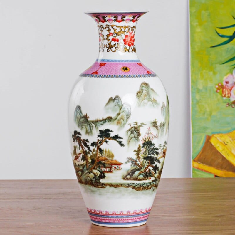 Vase chinois à surface lisse décoration de salon_8