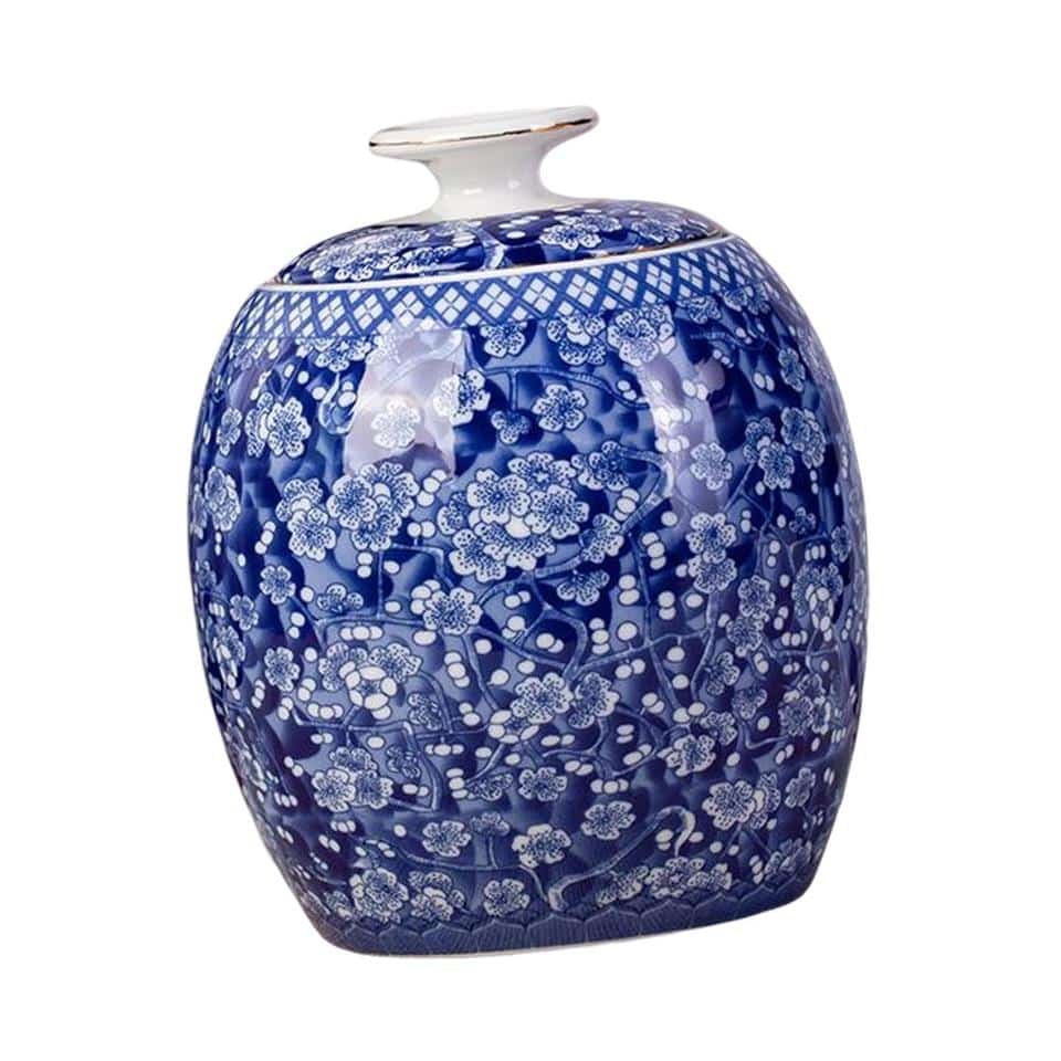Vase chinois avec couvercle multifonctionnelle pour déco intérieure Style C