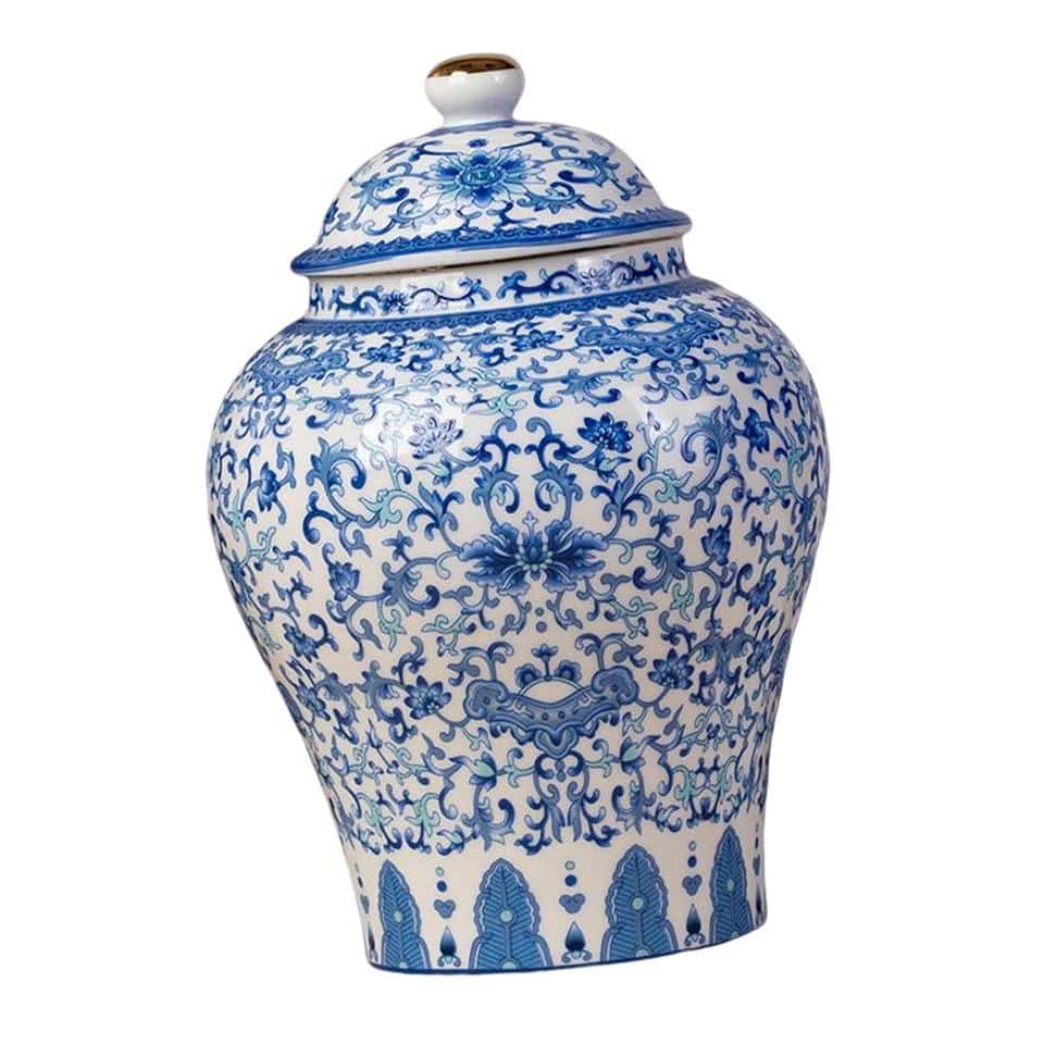 Vase chinois avec couvercle multifonctionnelle pour déco intérieure Style D