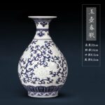 Vase chinois bleu en porcelaine à motif Antique_10