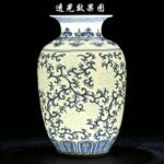 Vase chinois bleu en porcelaine à motif Antique_11