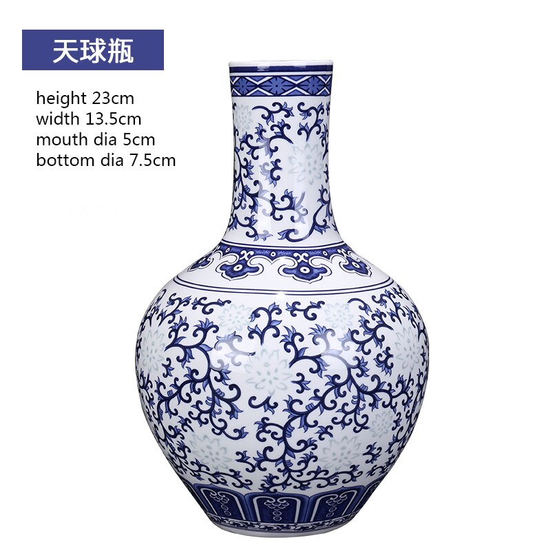 Vase chinois bleu en porcelaine à motif Antique_2