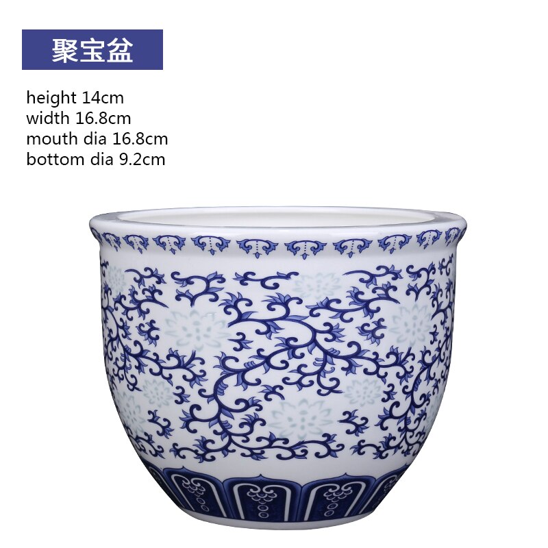Vase chinois bleu en porcelaine à motif Antique_3
