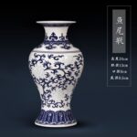 Vase chinois bleu en porcelaine à motif Antique_8