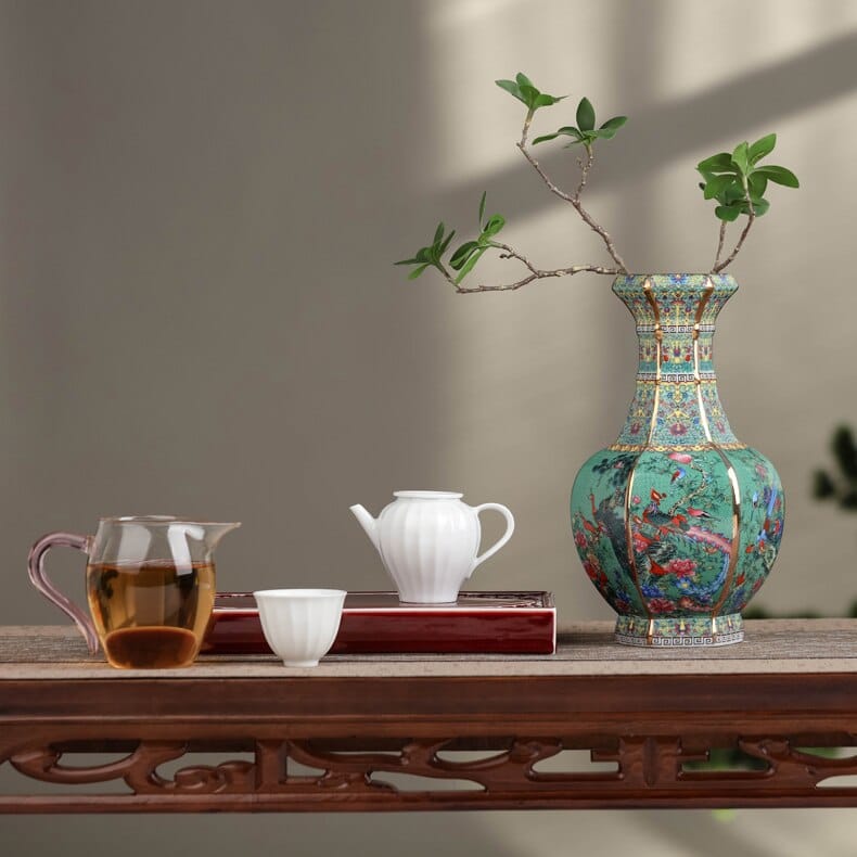 Vase chinois de forme géométrique en porcelaine_3