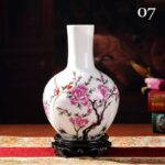 Vase chinois impression Vintage en couleur blanche_15