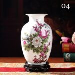 Vase chinois impression Vintage en couleur blanche_6