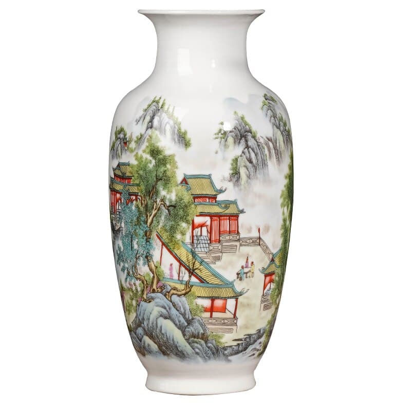 Vase chinois style antique en céramique pour décoration intérieure_7