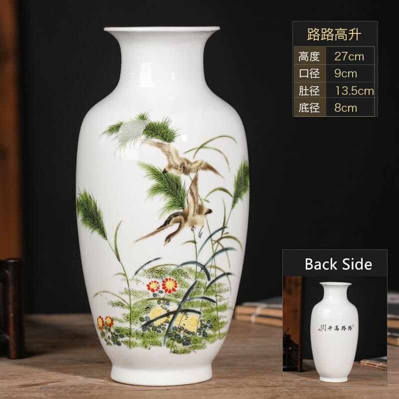 Vase chinois style antique en céramique pour décoration intérieure Fleur