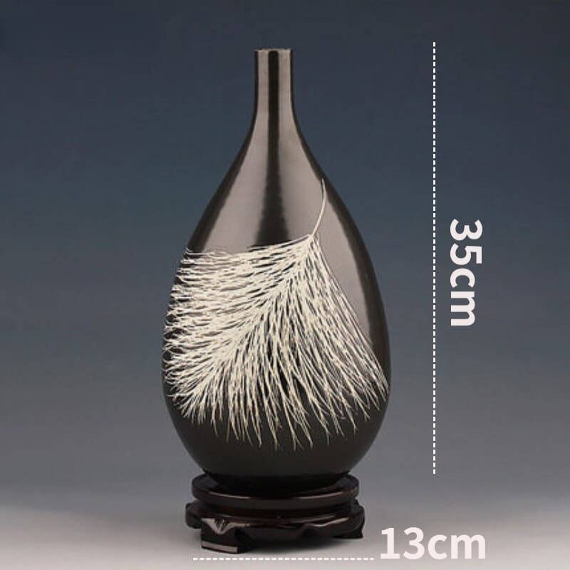 Vase chinoise design moderne en céramique 35cm