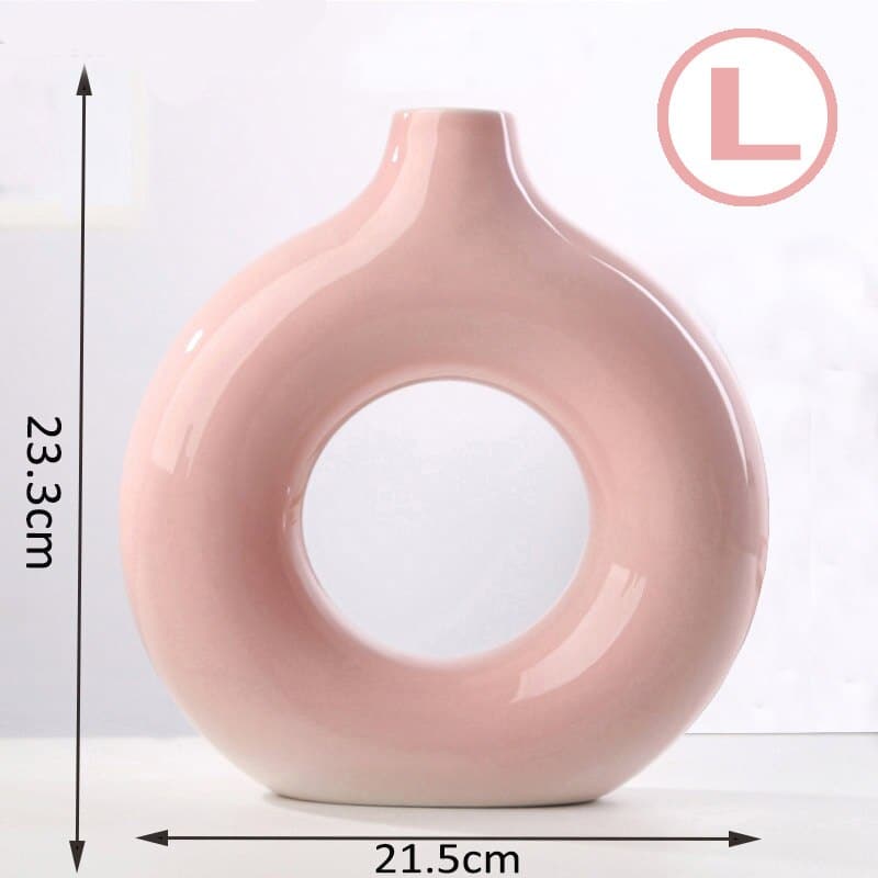 Vase circulaire creux en céramique de style nordique_4
