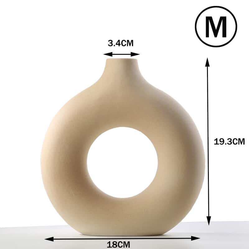 Vase circulaire creux en céramique de style nordique Café