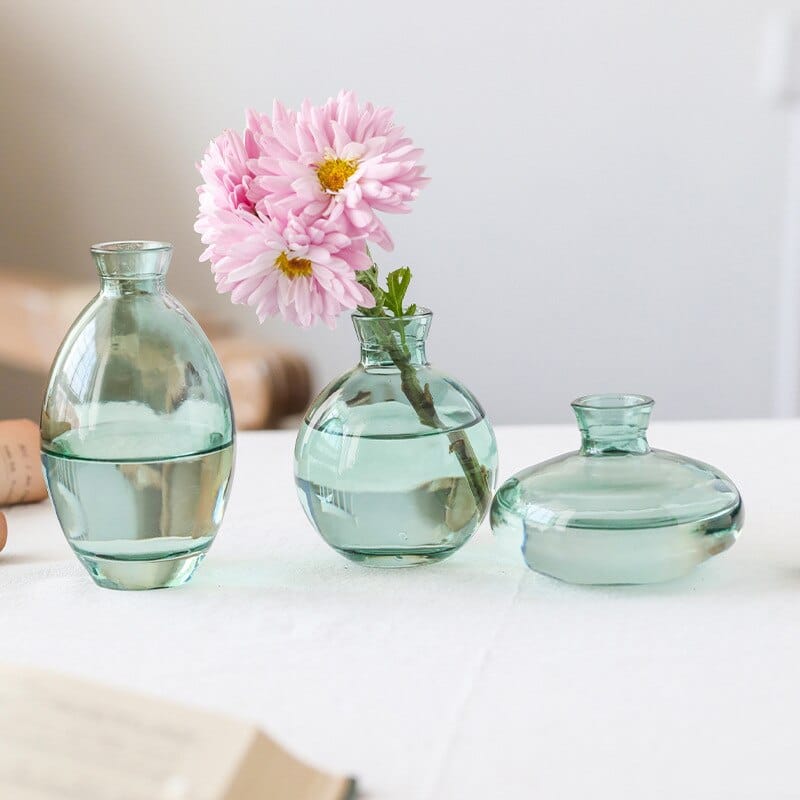 Vase classique bleu en verre transparent de qualité supérieure_4