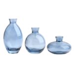 Vase classique bleu en verre transparent de qualité supérieure_7