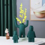 Vase créatif à fleurs séchées de style robot en céramique_6