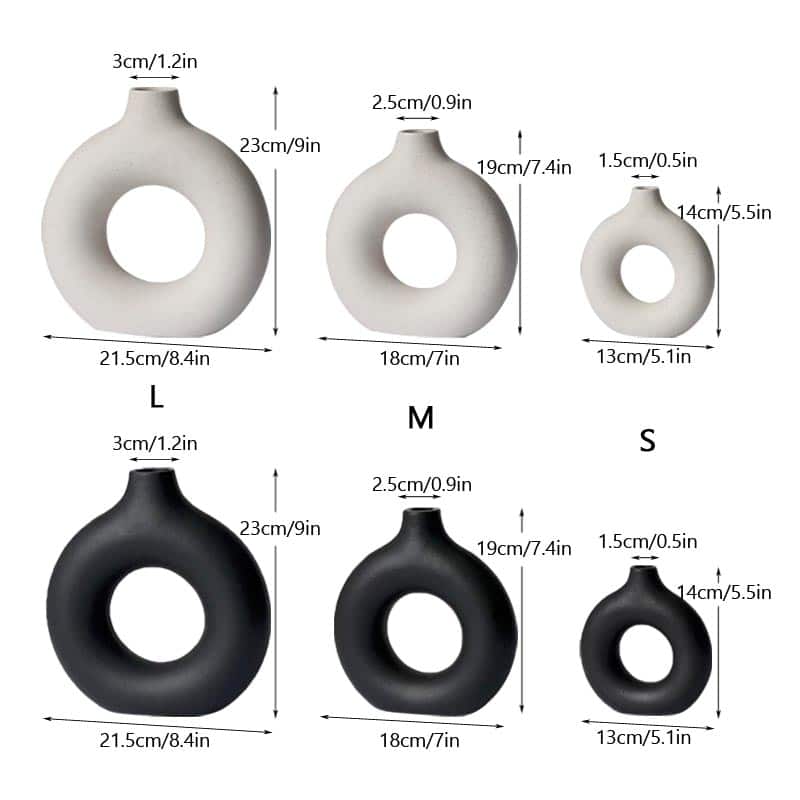 Vase de Style Nordique Circulaire Creux en Céramique_3