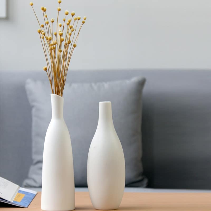 Vase de Table en céramique blanc_1