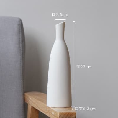 Vase de Table en céramique blanc Blanc biseauté