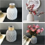 Vase de décoration à fleurs moderne à imitation céramique et plastique_6