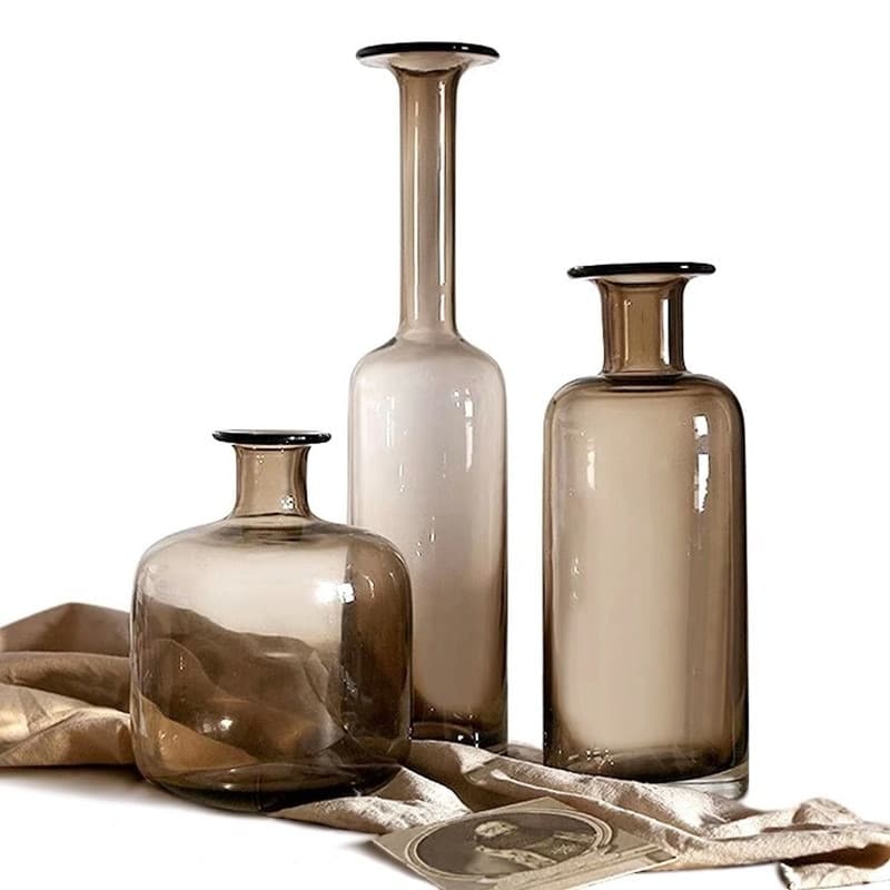 Vase de décoration moderne en verre translucide_1