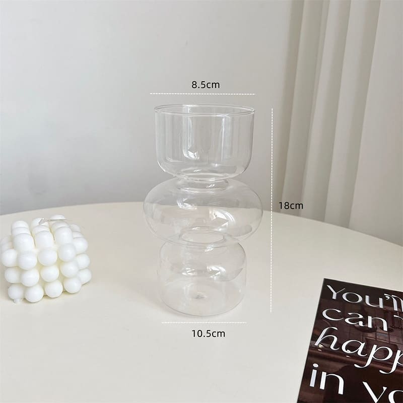 Vase de décoration nordique pour salon en verre coloré Transparente