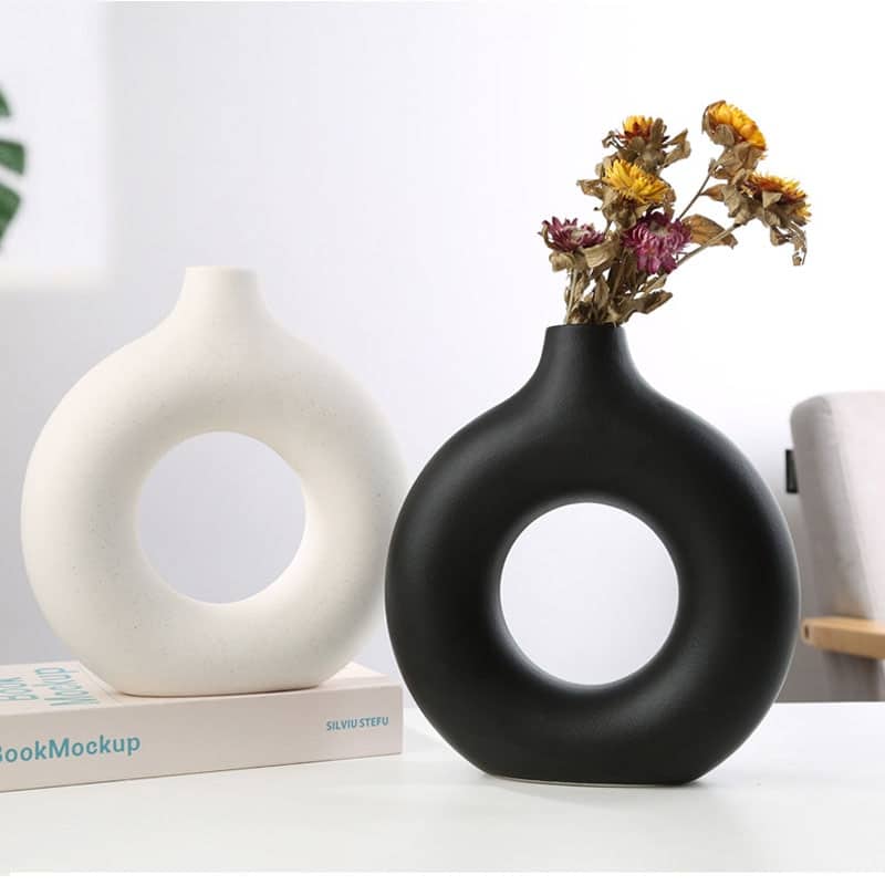 Vase de décoration pour la maison circulaire nordique en céramique_1