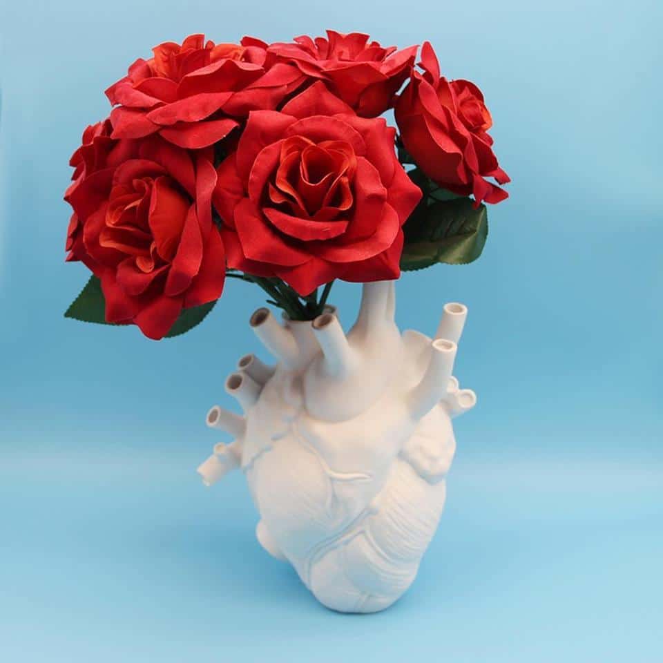 Vase de décoration pour maison à fleurs en forme de cœur_4