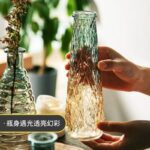 Vase de décoration rétro en verre transparent en relief_9