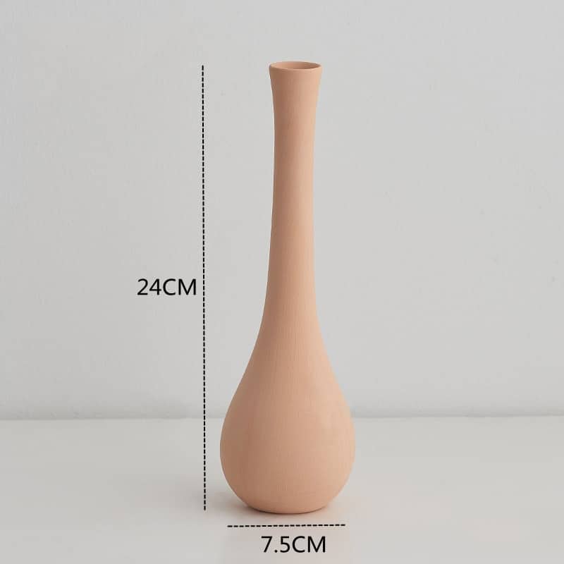 Vase de décoration table à manger en céramique beige_3