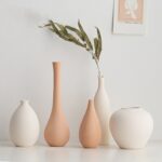 Vase de décoration table à manger en céramique beige_5