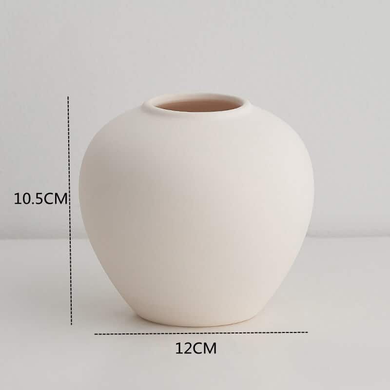 Vase de décoration table à manger en céramique beige Beige