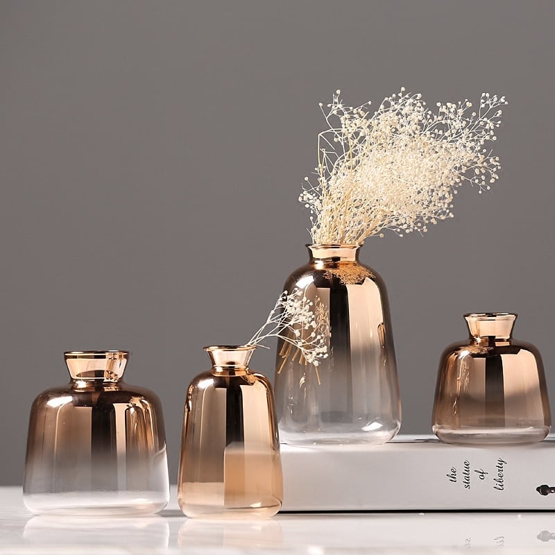 Vase de design moderne en verre doré galvanisé_1