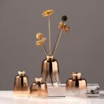 Vase de design moderne en verre doré galvanisé_7