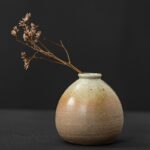 Vase de fleurs séchées en céramique japonaise pour table_10