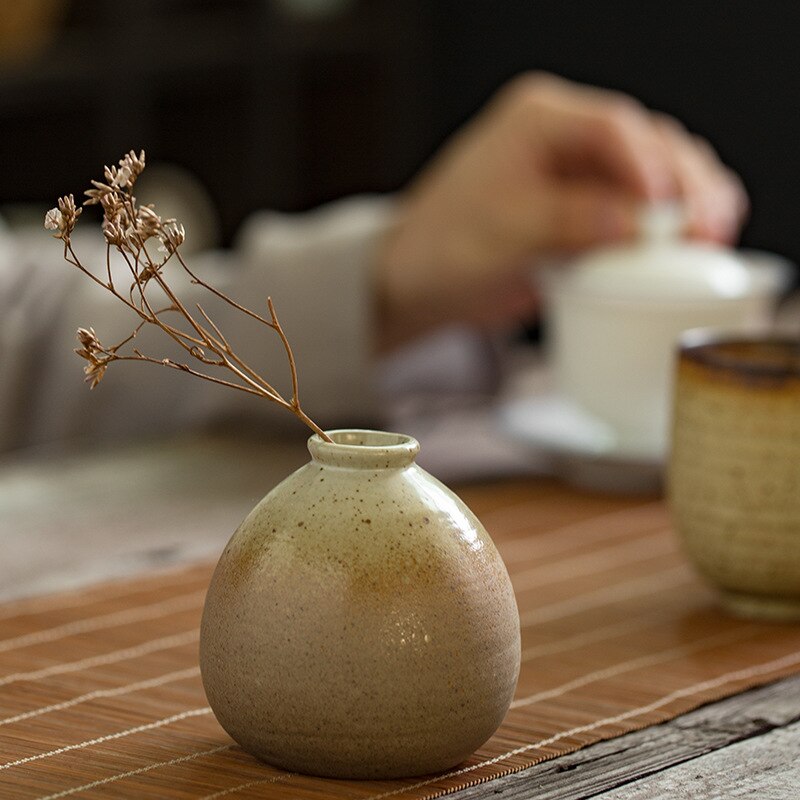 Vase de fleurs séchées en céramique japonaise pour table_3