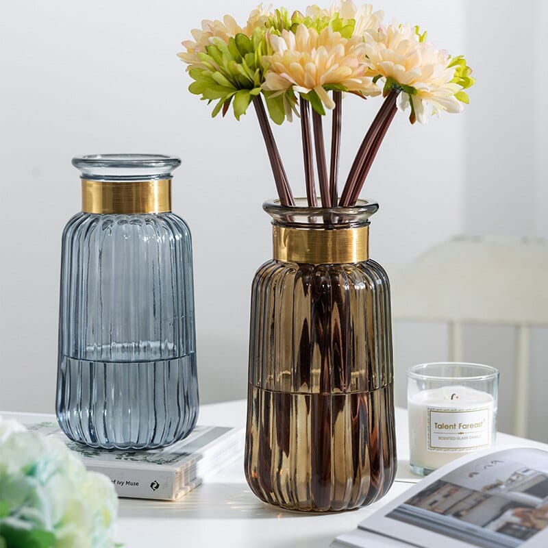 Vase de fleurs séchées en verre style nordique pour maison_2