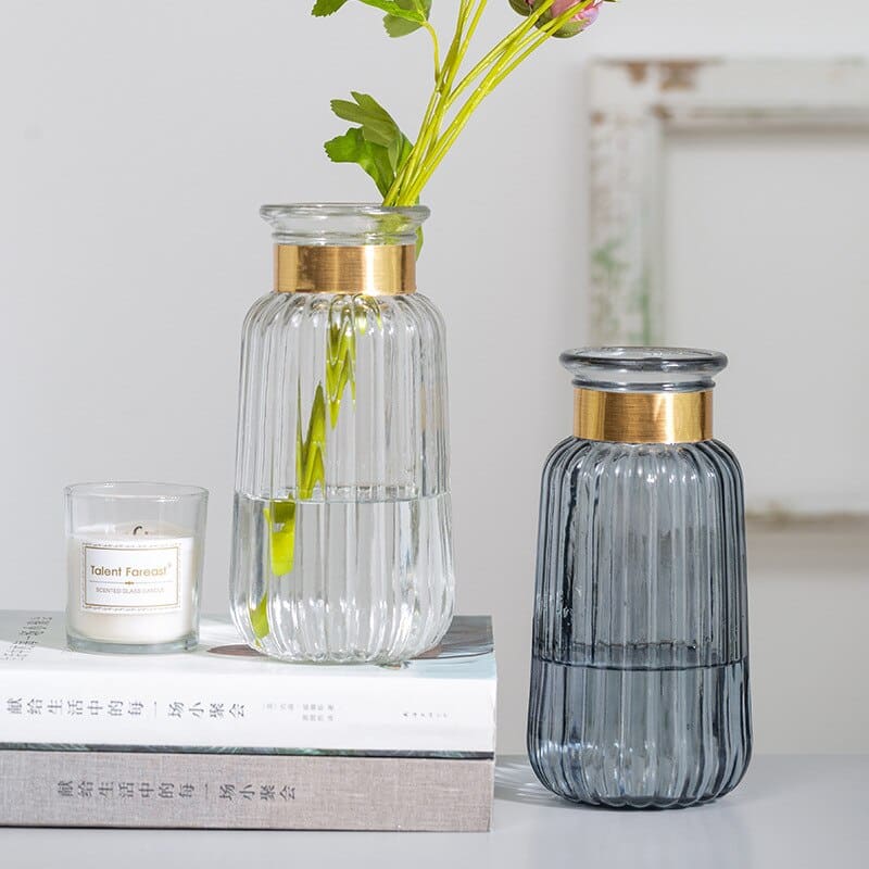Vase de fleurs séchées en verre style nordique pour maison_4