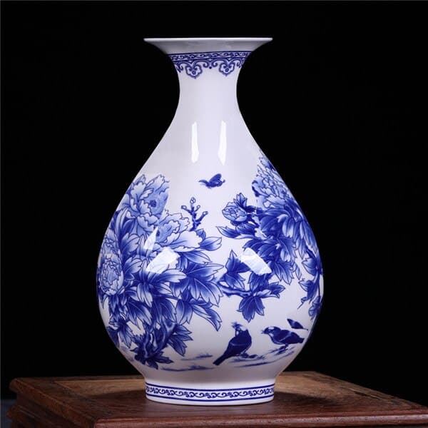 Vase de pivoine décoré en céramique de haute qualité blanc_2