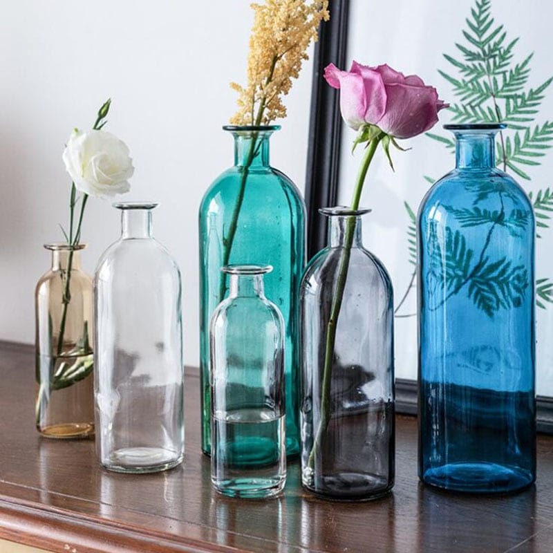 Vase de style européen à fleurs séchées en verre pour maison_1